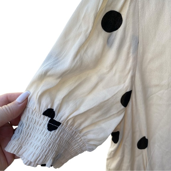 Maeve Cream and Black Polka Dot Midi Dress - Picture 12 of 12